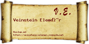 Veinstein Elemér névjegykártya